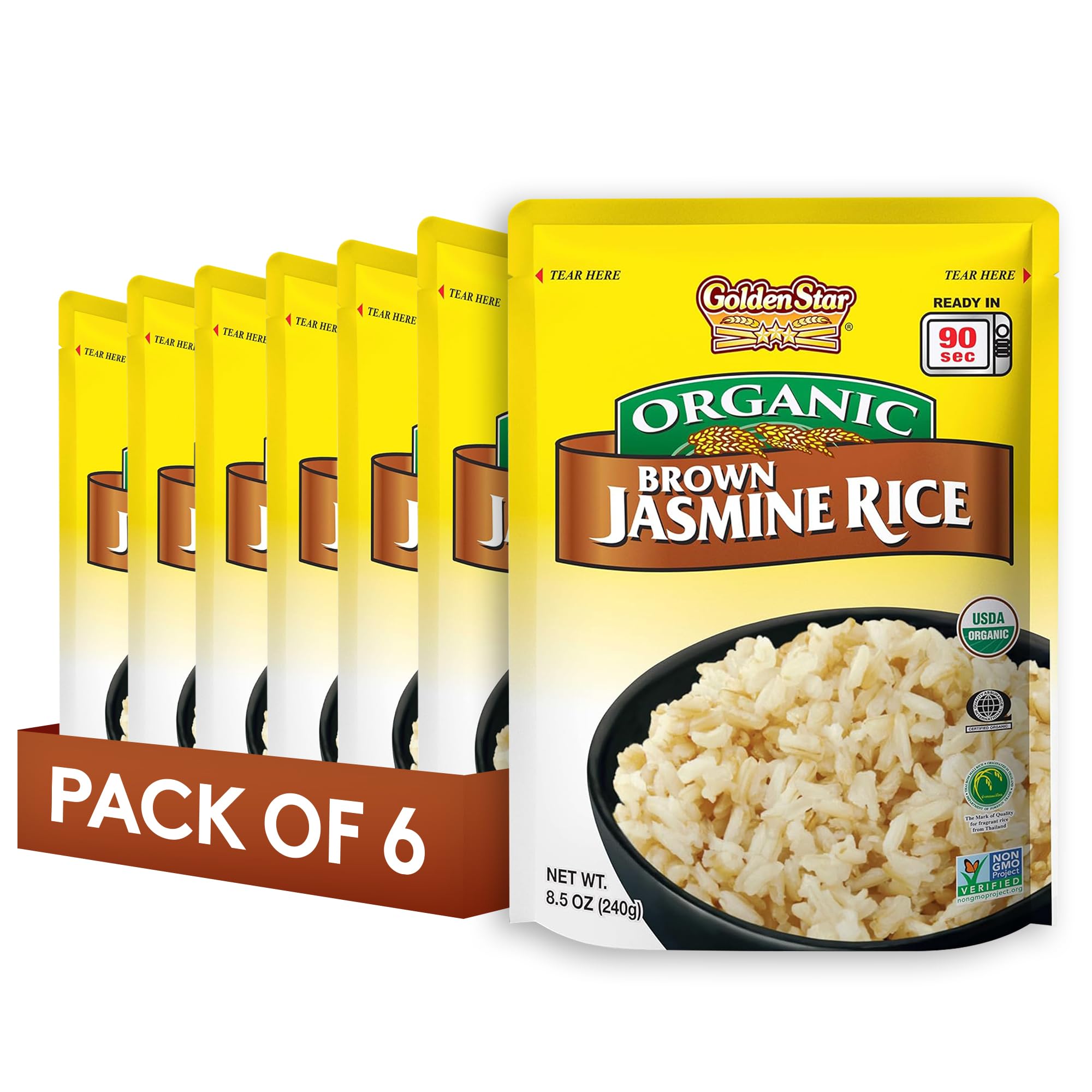 Amazon.com : Golden Star Organic Thai Hom Mali Brown Jasmine Rice